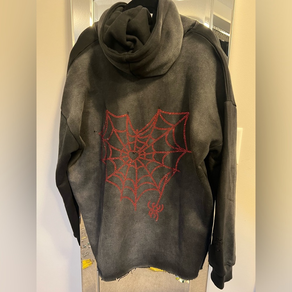 Spider Drop By Di Maggio Voss Spider Hoodie Black/Grey Sz L, Never Worn